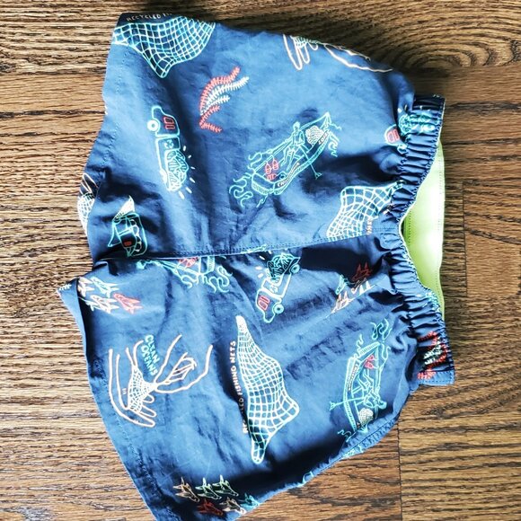 Boys' Summer Swim Shorts | Beachwear Elastic Waist Shorts | Blue Graphic Shorts - Picture 2 of 3